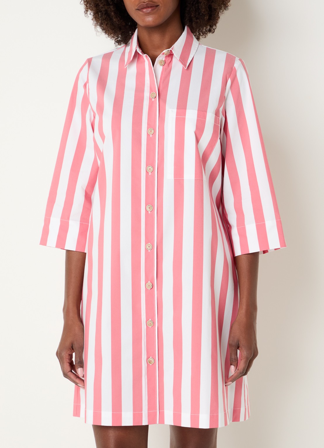 River Woods Mini blousejurk met streepprint - detail 3 roze