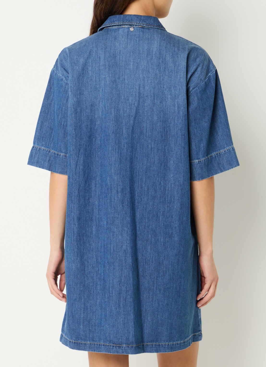 River Woods Mini denim jurk met steekzakken - achterkant 4 indigo