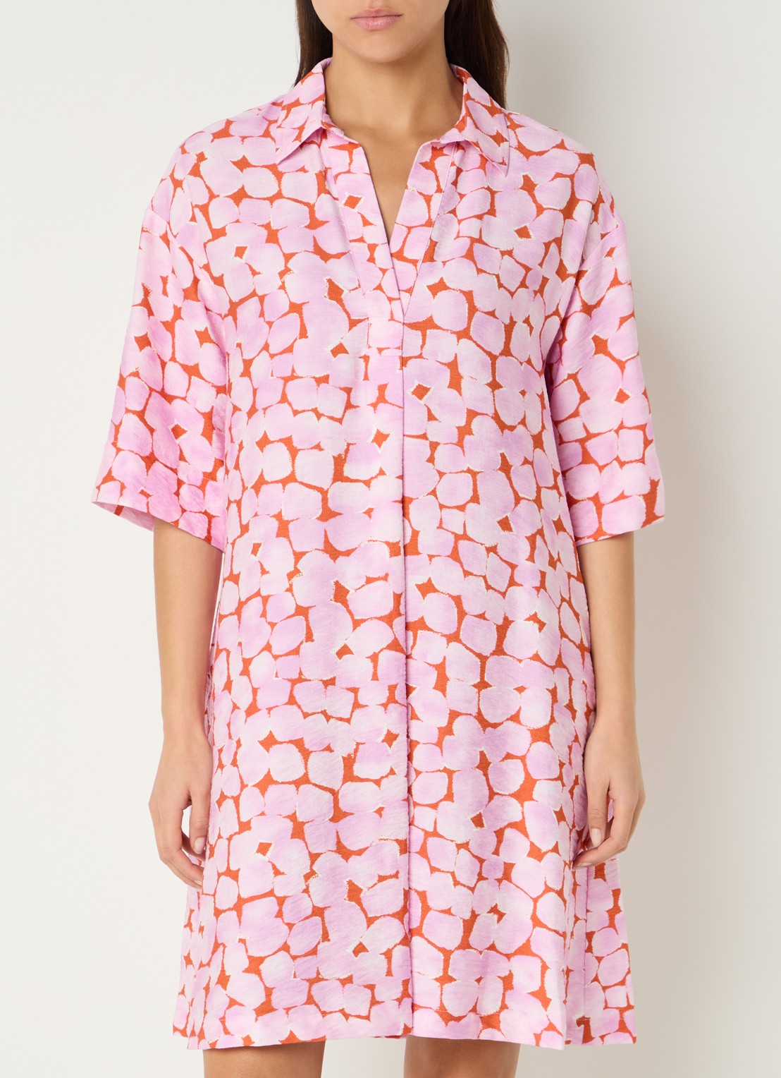 River Woods Mini jurk met print en steekzakken - detail 3 roze