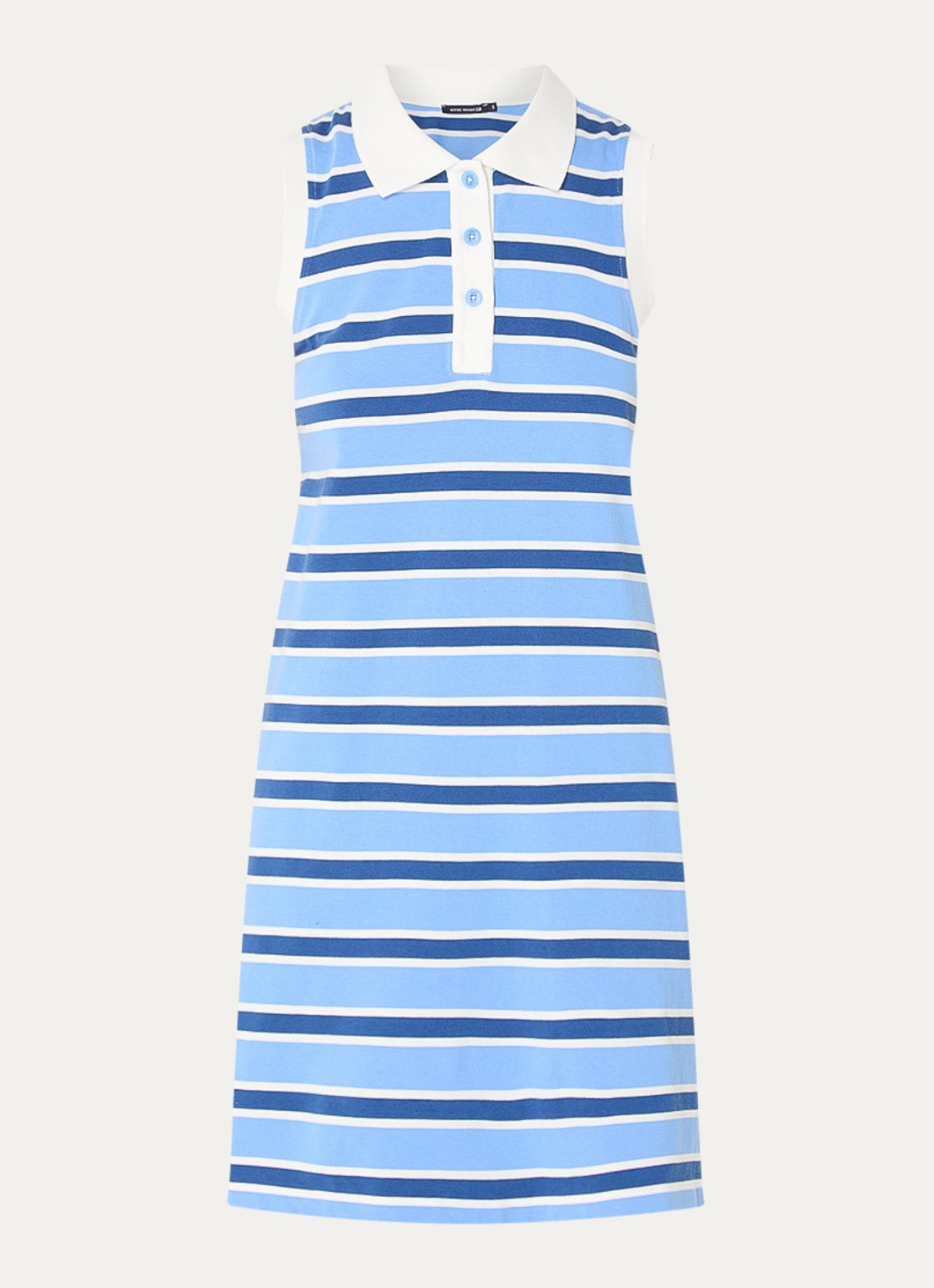 River Woods Mini jurk met streepprint - voorkant blauw