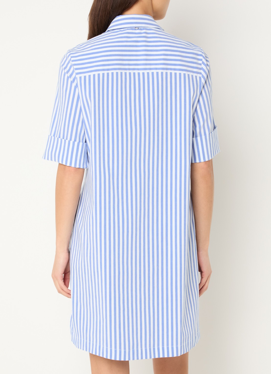 River Woods Mini tuniekjurk met streepprint en borstzak - achterkant 4 blauw