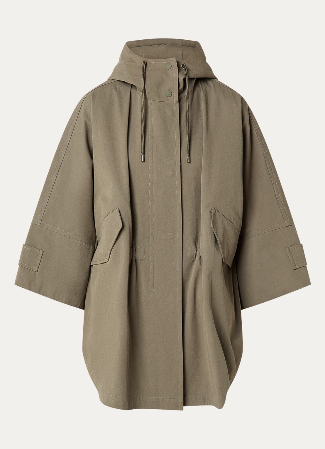 River Woods Oversized parka met capuchon - voorkant 2 mosgroen