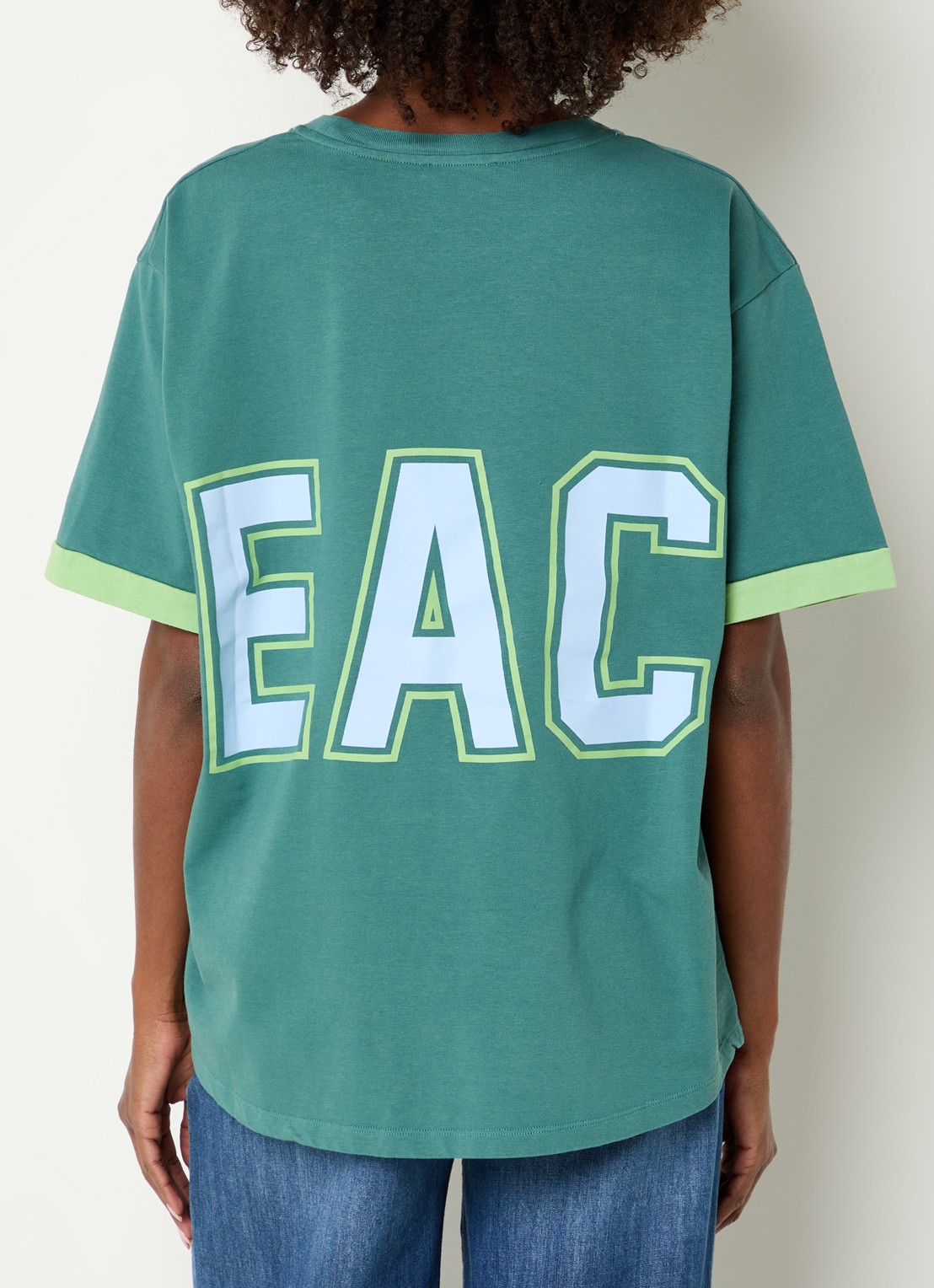 River Woods Oversized T-shirt met front- en backprint - achterkant 2 groen