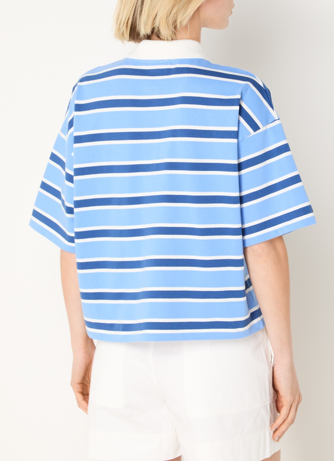 River Woods Polo met streepprint - achterkant 3 blauw