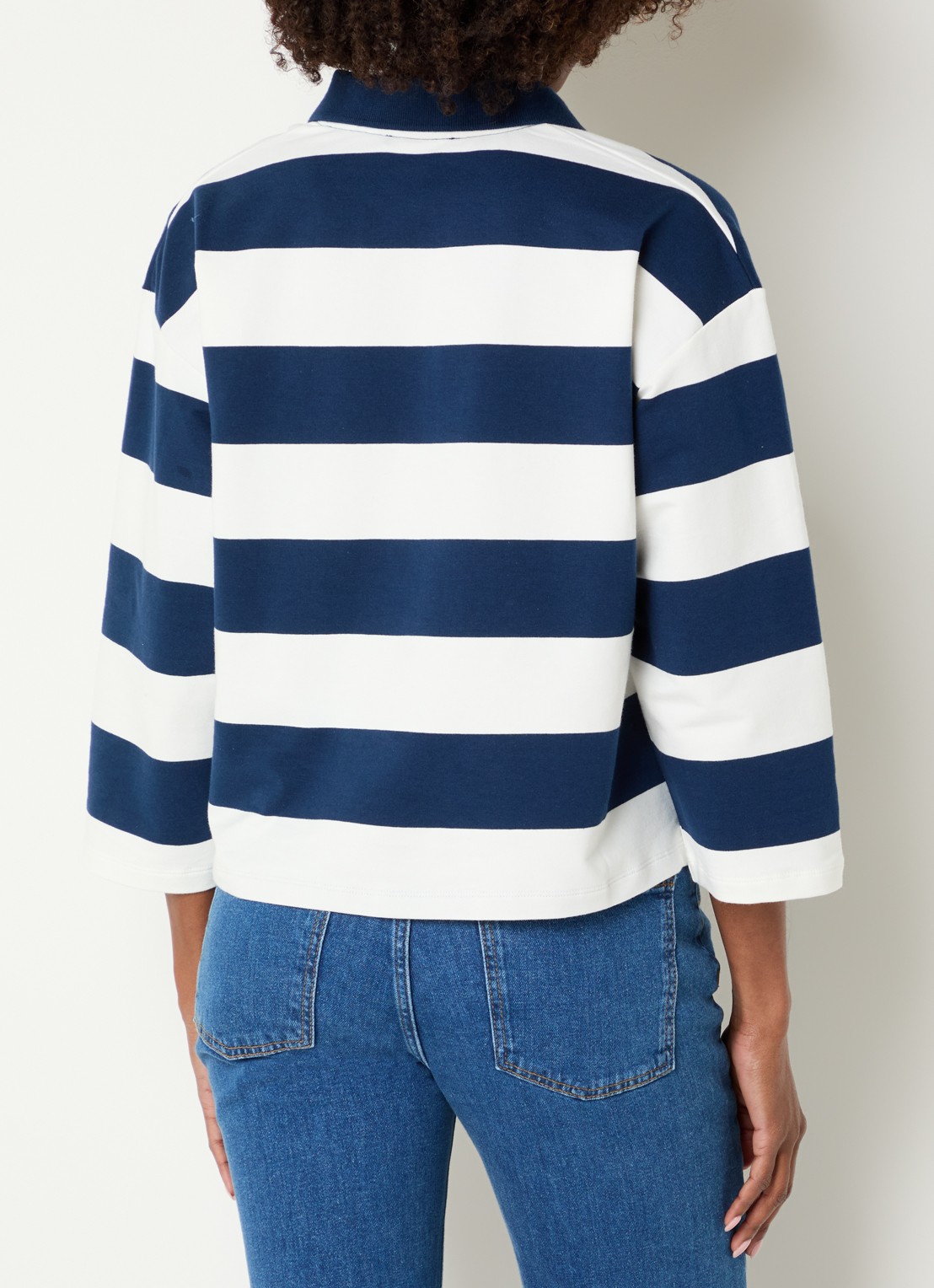 River Woods Polo met streepprint - achterkant 3 indigo