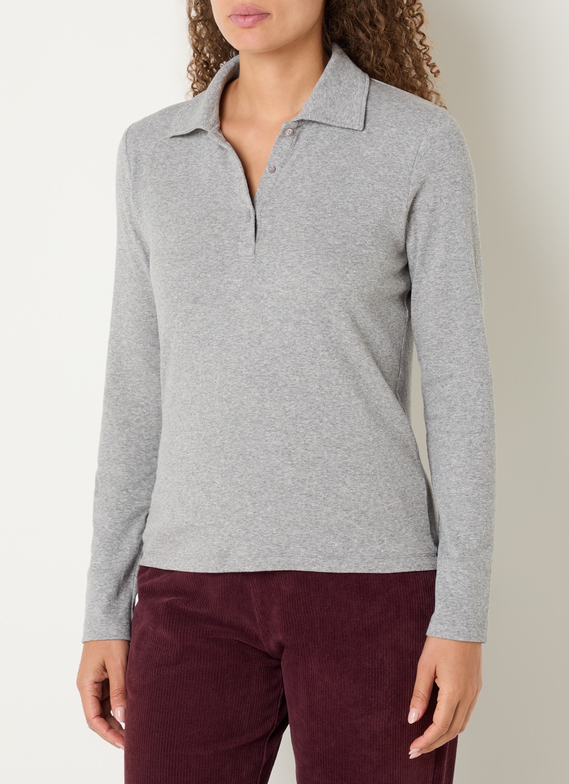 River Woods Polo met stretch - detail lichtgrijs
