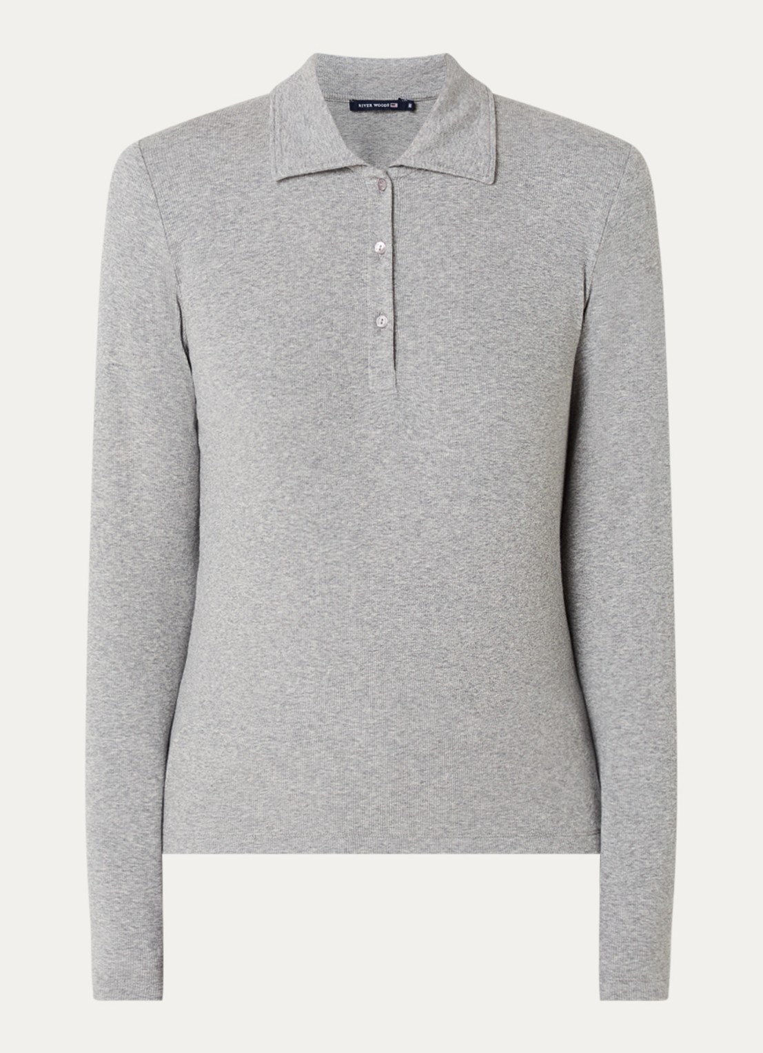 River Woods Polo met stretch - voorkant 2 lichtgrijs