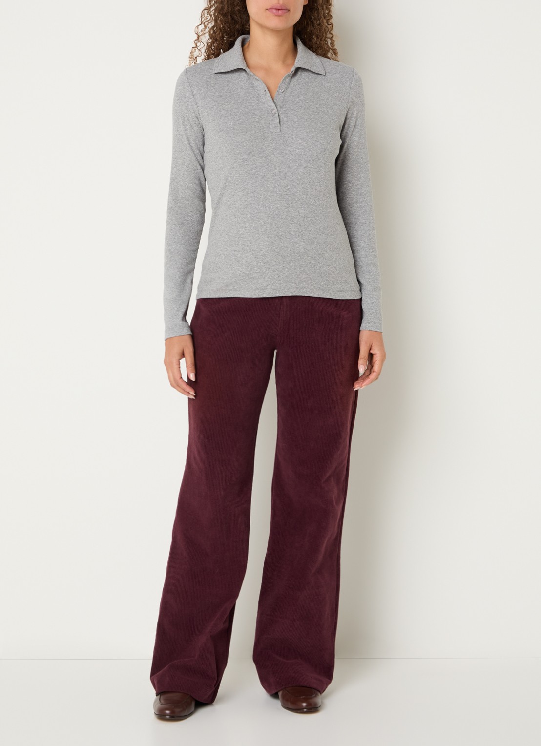 River Woods Polo met stretch - voorkant 3 lichtgrijs