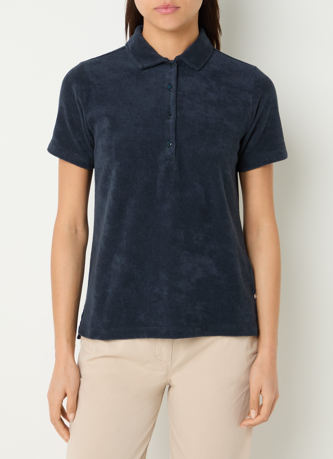 River Woods Polo van fleece  - detail 4 donkerblauw