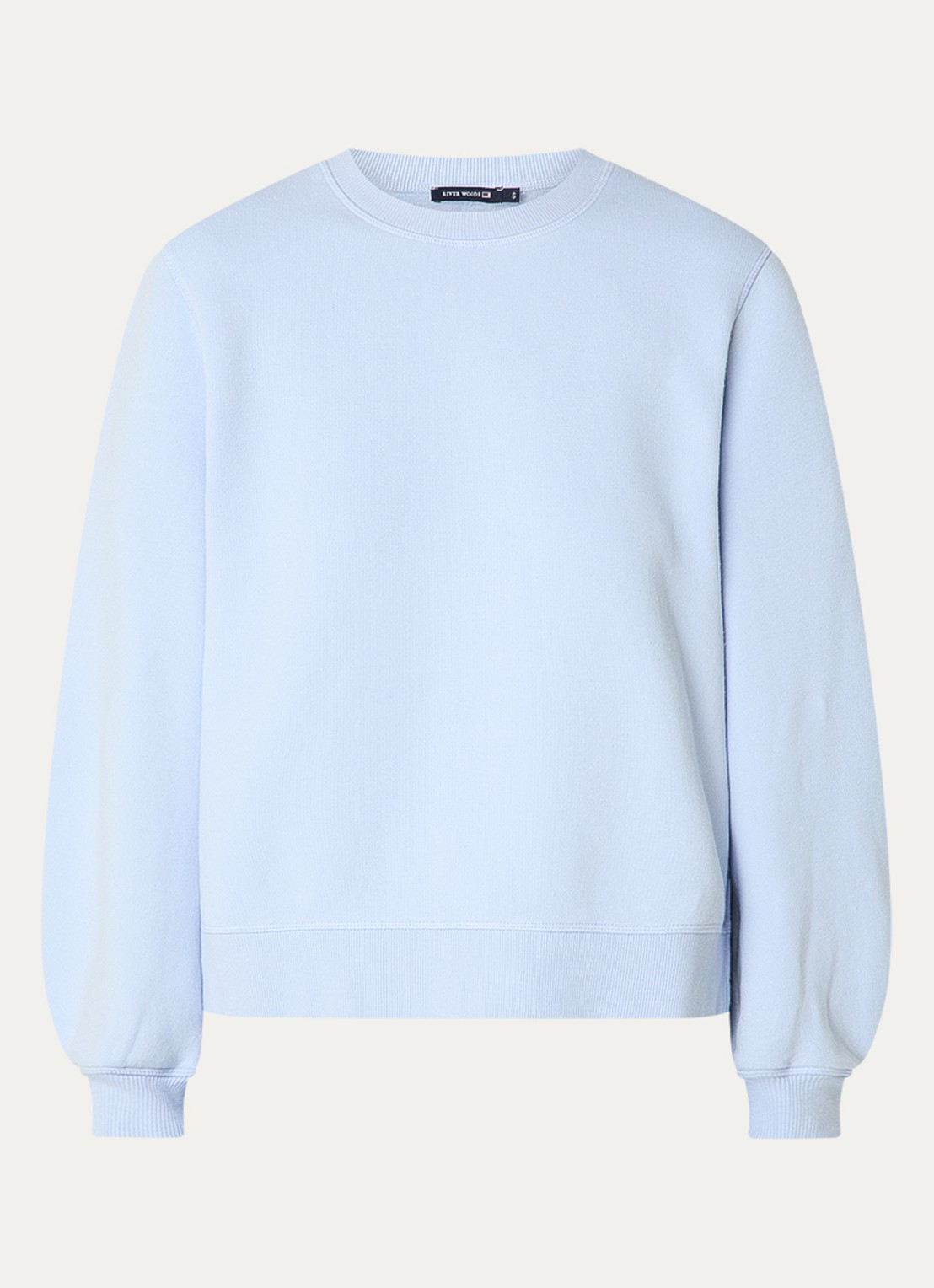 River Woods Sweater met borduring - voorkant lichtblauw