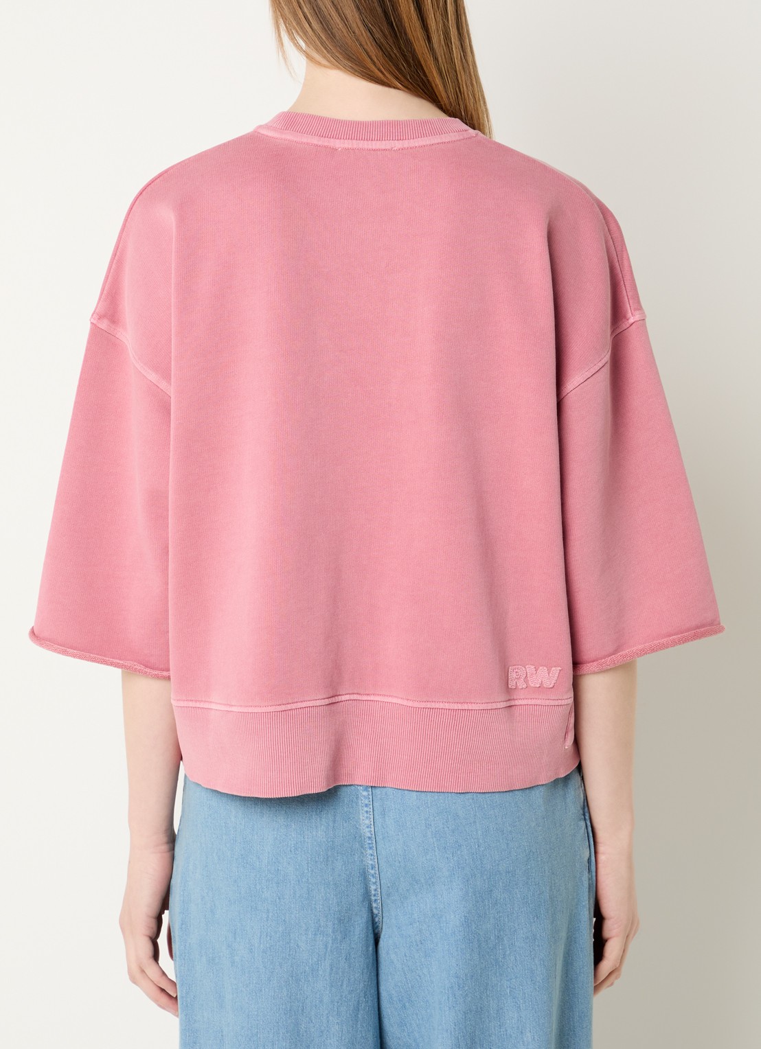 River Woods Sweater met opgestikte zak - achterkant cranberryrood