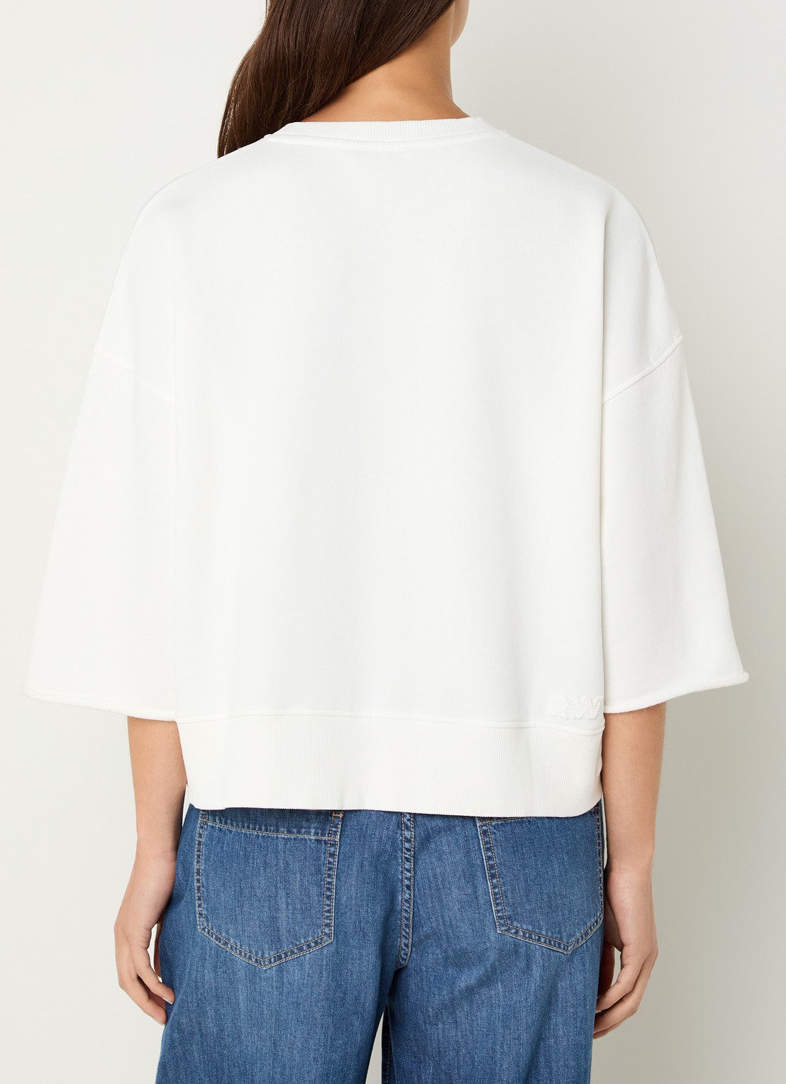 River Woods Sweater met opgestikte zak - achterkant gebroken wit