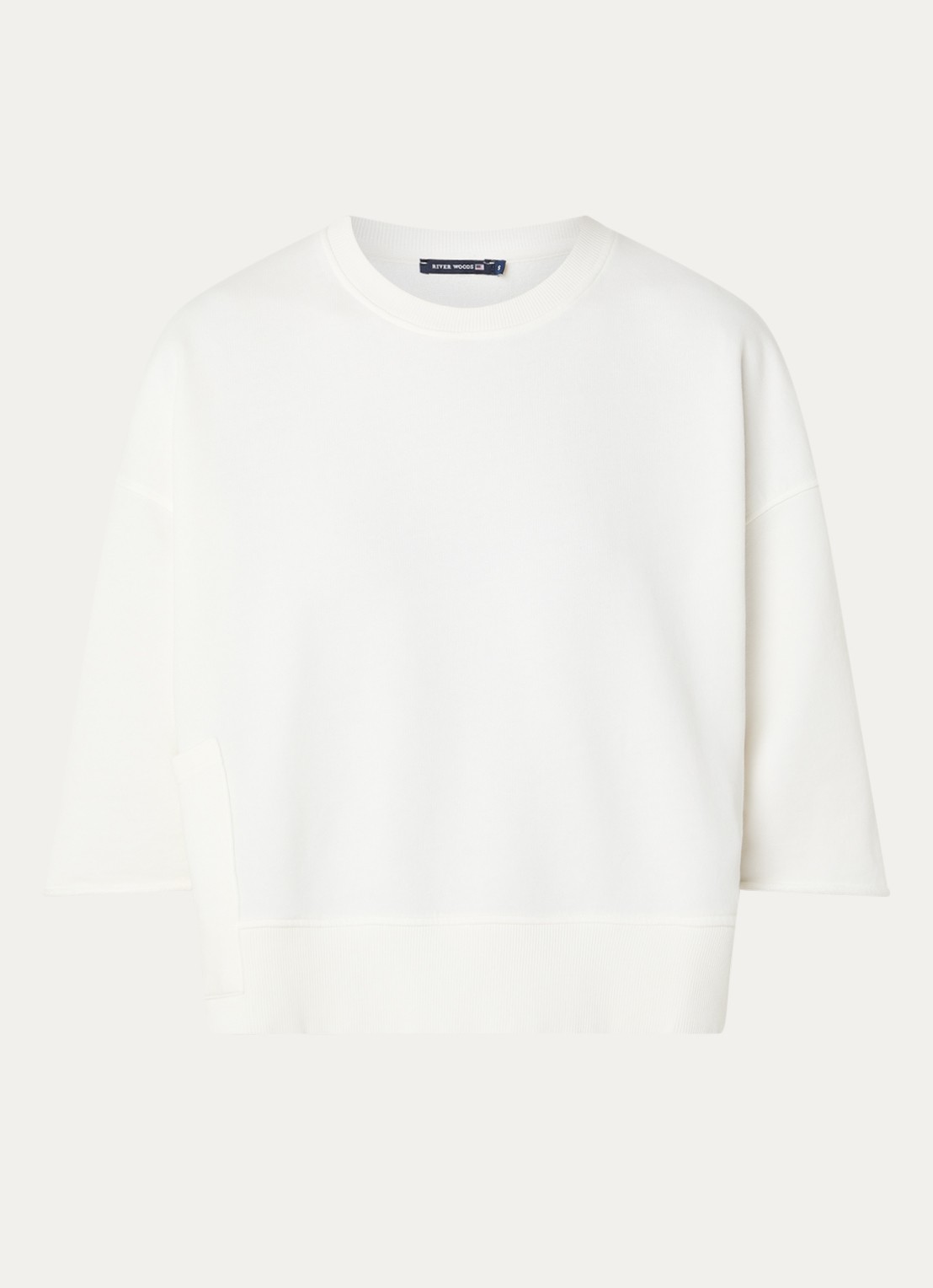 River Woods Sweater met opgestikte zak - voorkant 2 gebroken wit