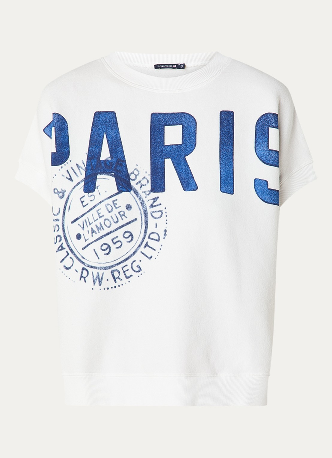 River Woods Sweater met print  - voorkant wit