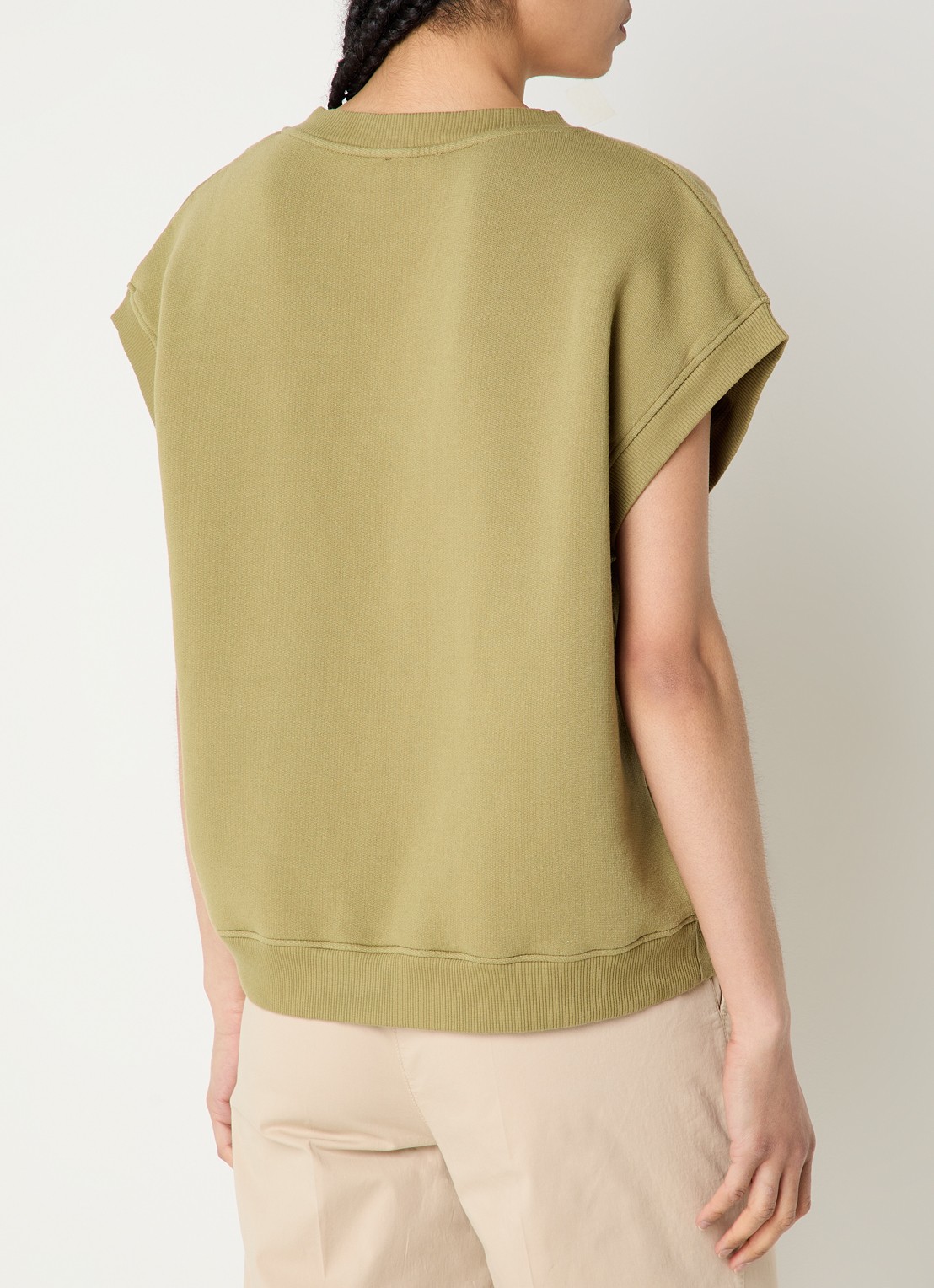 River Woods Sweater met V-hals  - achterkant 4 olijfgroen
