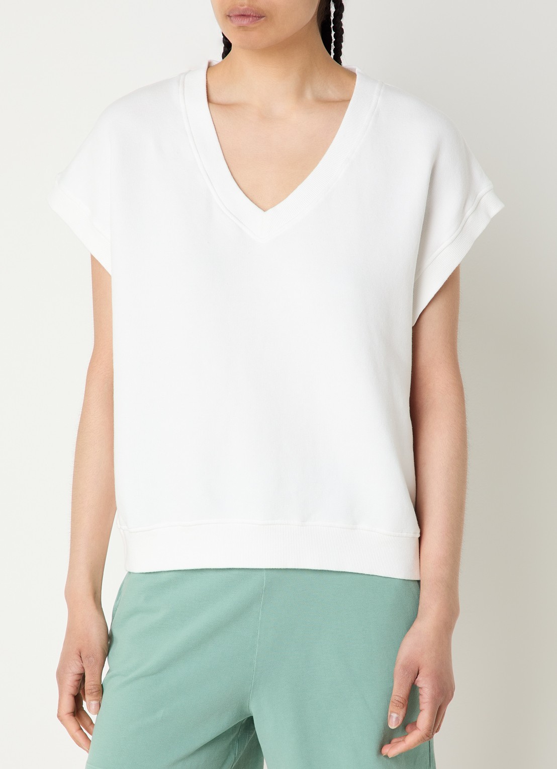 River Woods Sweater met V-hals  - detail 3 wit