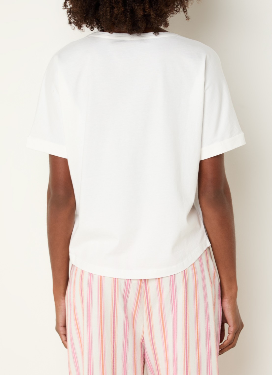 River Woods T-shirt met print en V-hals  - achterkant 3 wit