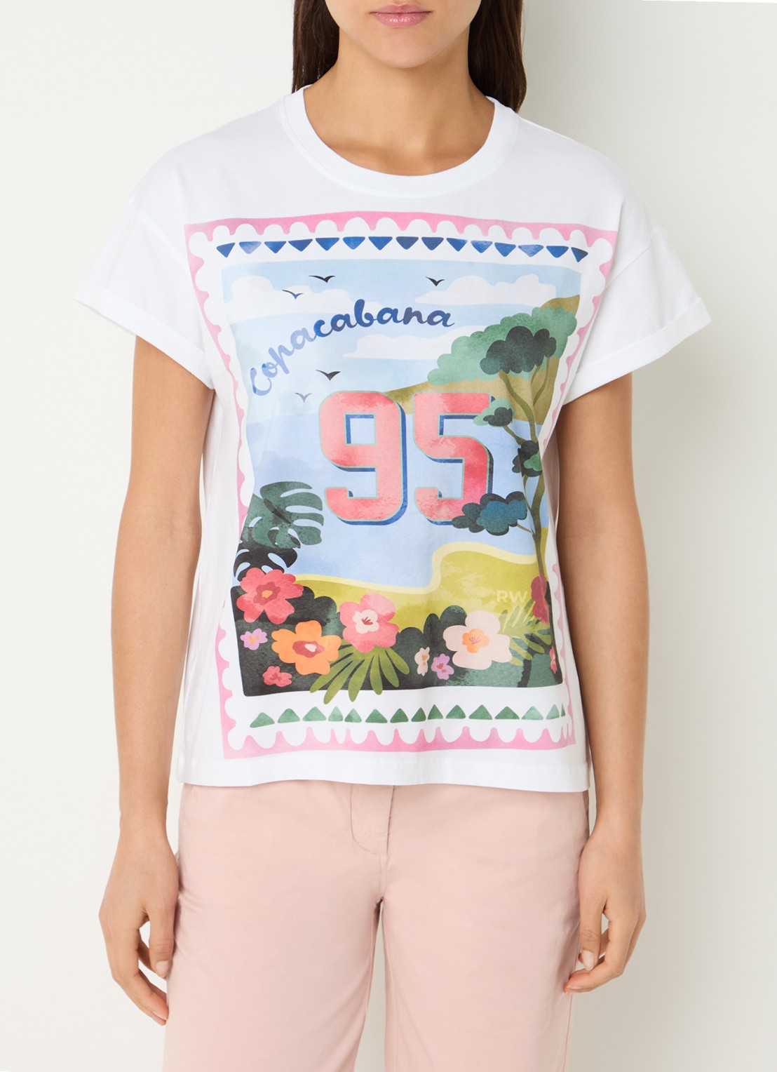 River Woods T-shirt met print - detail 3 wit