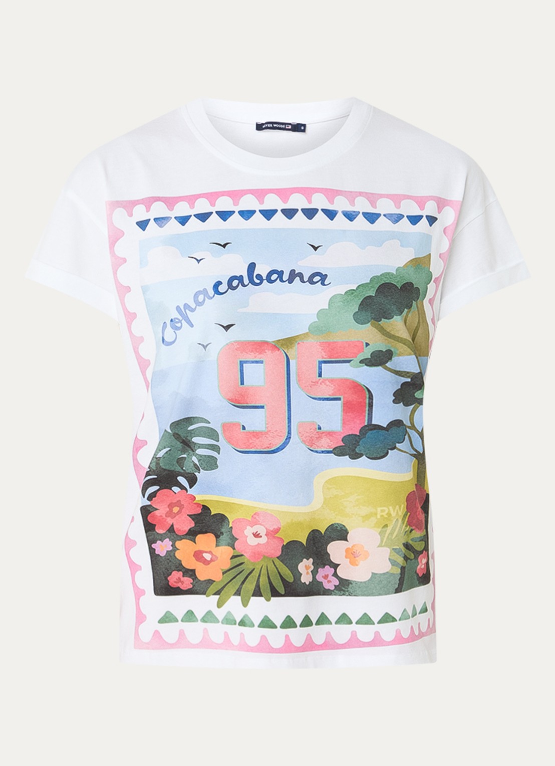 River Woods T-shirt met print - voorkant wit