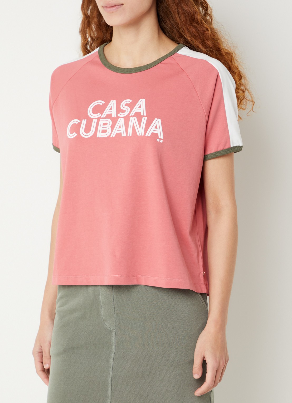 River Woods T-shirt met print - detail 3 roze