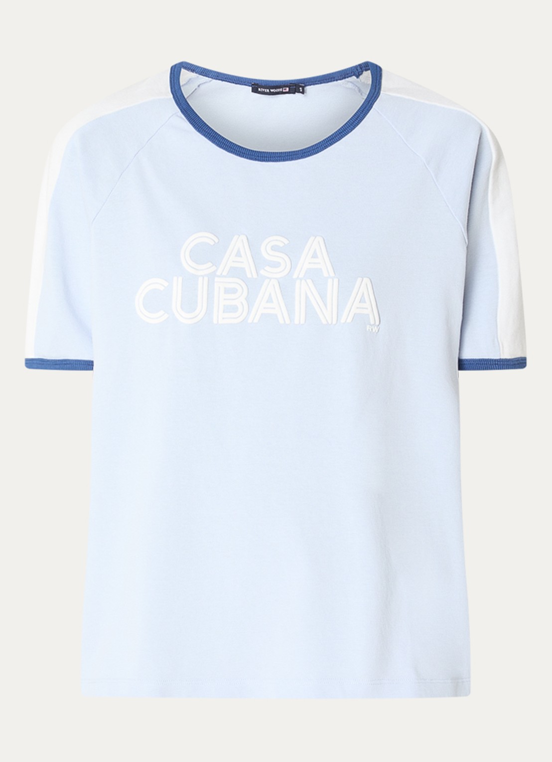 River Woods T-shirt met print - voorkant 2 lichtblauw
