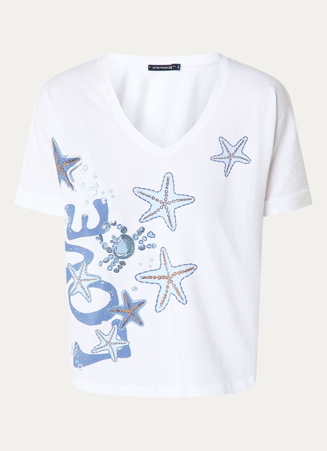 River Woods T-shirt met print - voorkant 3 wit