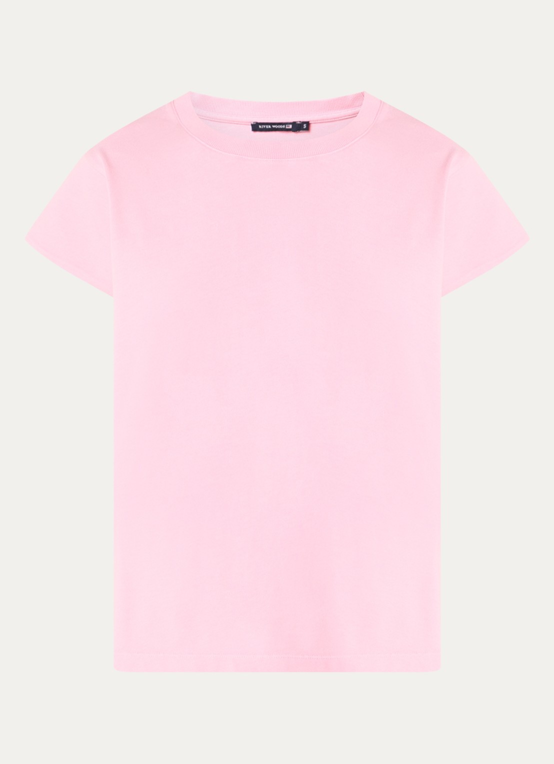 River Woods T-shirt met ronde hals - voorkant roze