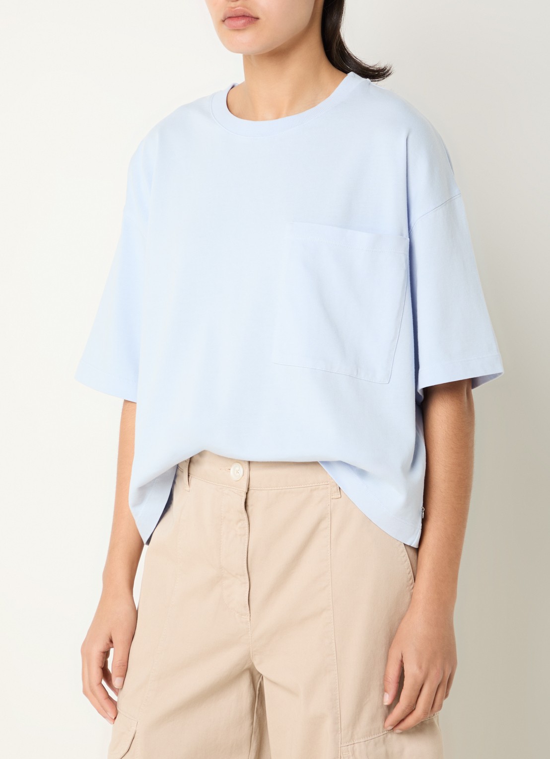 River Woods T-shirt met ronde hals - detail 2 lichtblauw