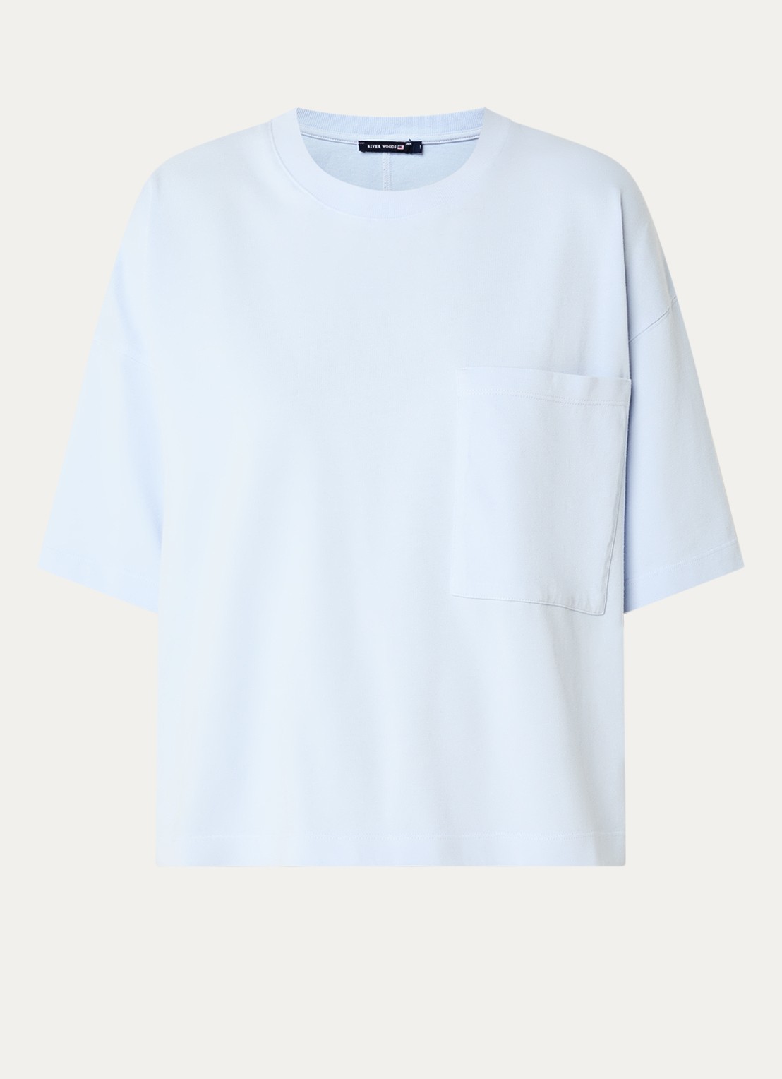 River Woods T-shirt met ronde hals - voorkant 3 lichtblauw