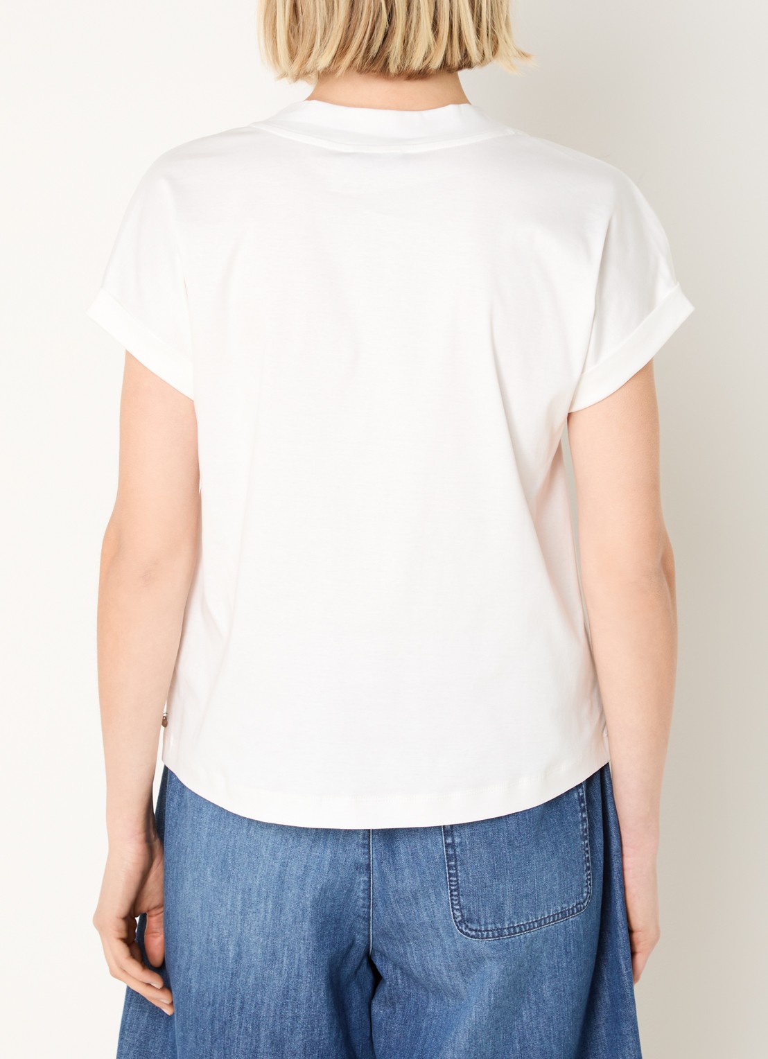 River Woods T-shirt met V-hals - achterkant 4 gebroken wit