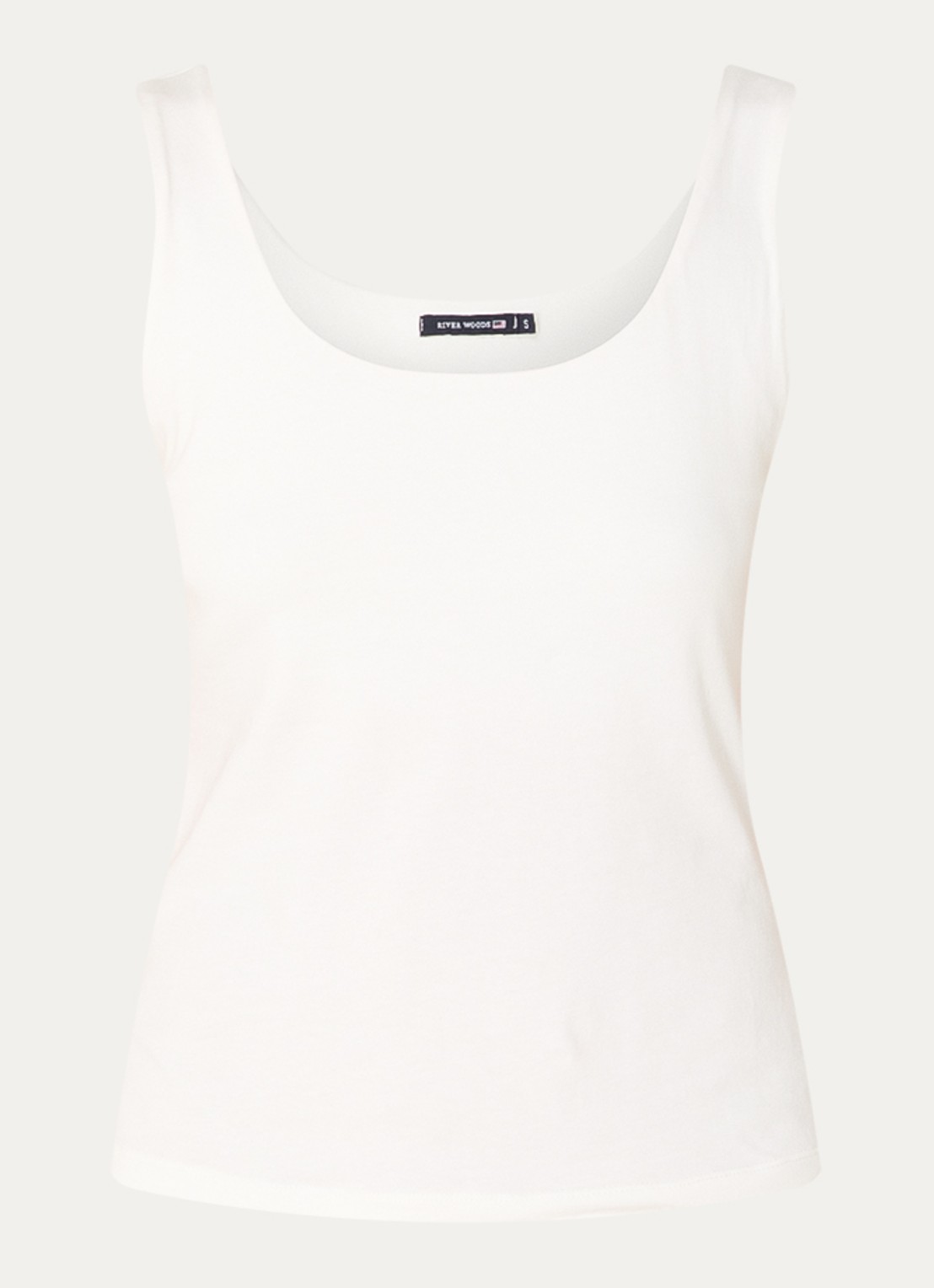 River Woods Tanktop met ronde hals - voorkant gebroken wit