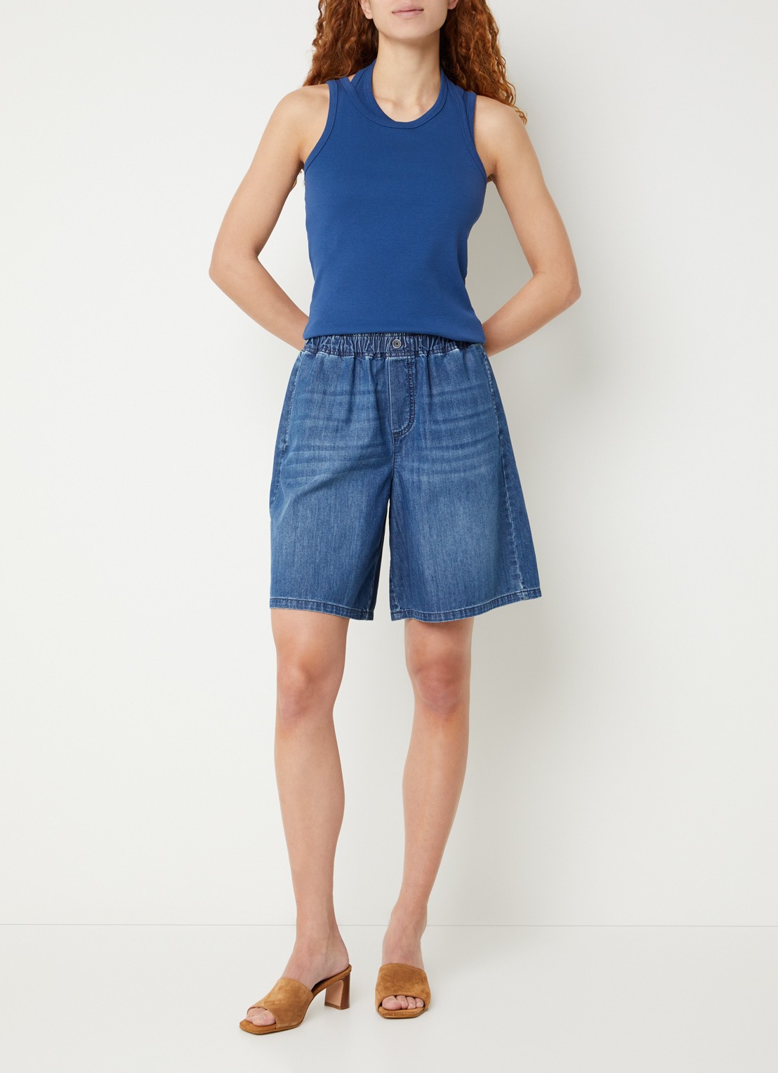 River Woods Tanktop met stretch - voorkant 3 blauw