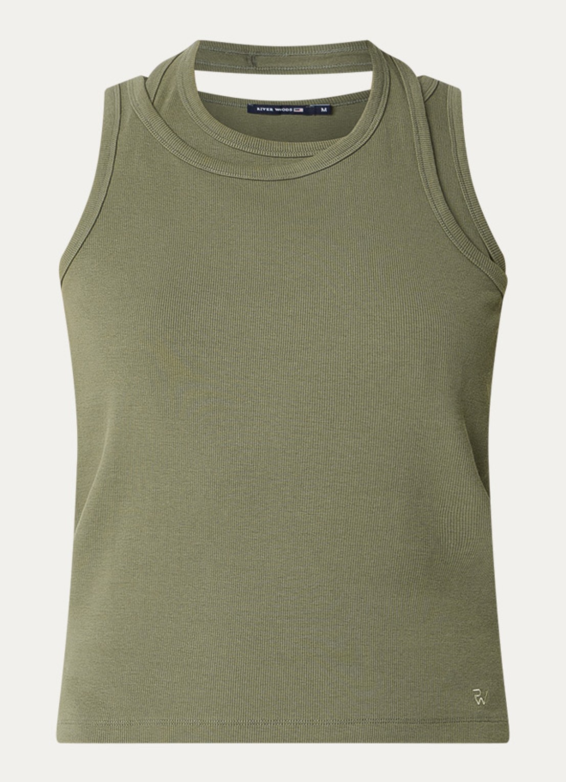 River Woods Tanktop met stretch - voorkant 3 olijfgroen