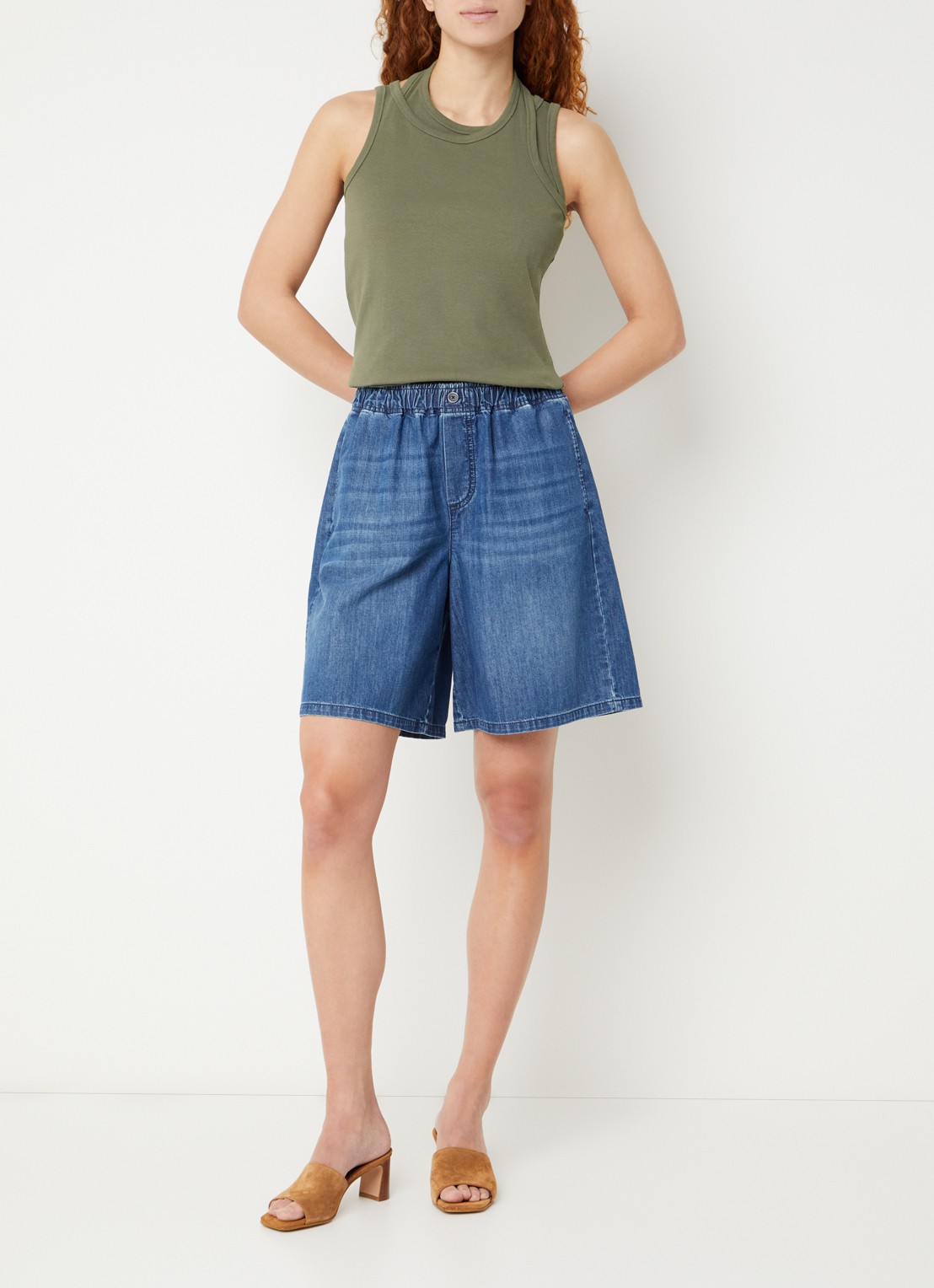 River Woods Tanktop met stretch - voorkant 4 olijfgroen