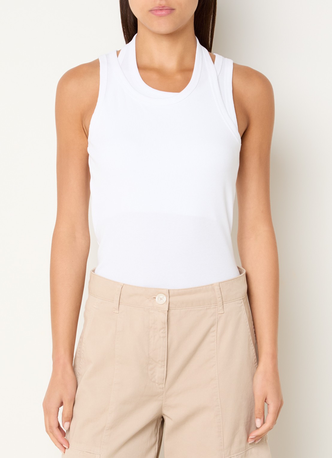 River Woods Tanktop met stretch - detail 4 wit