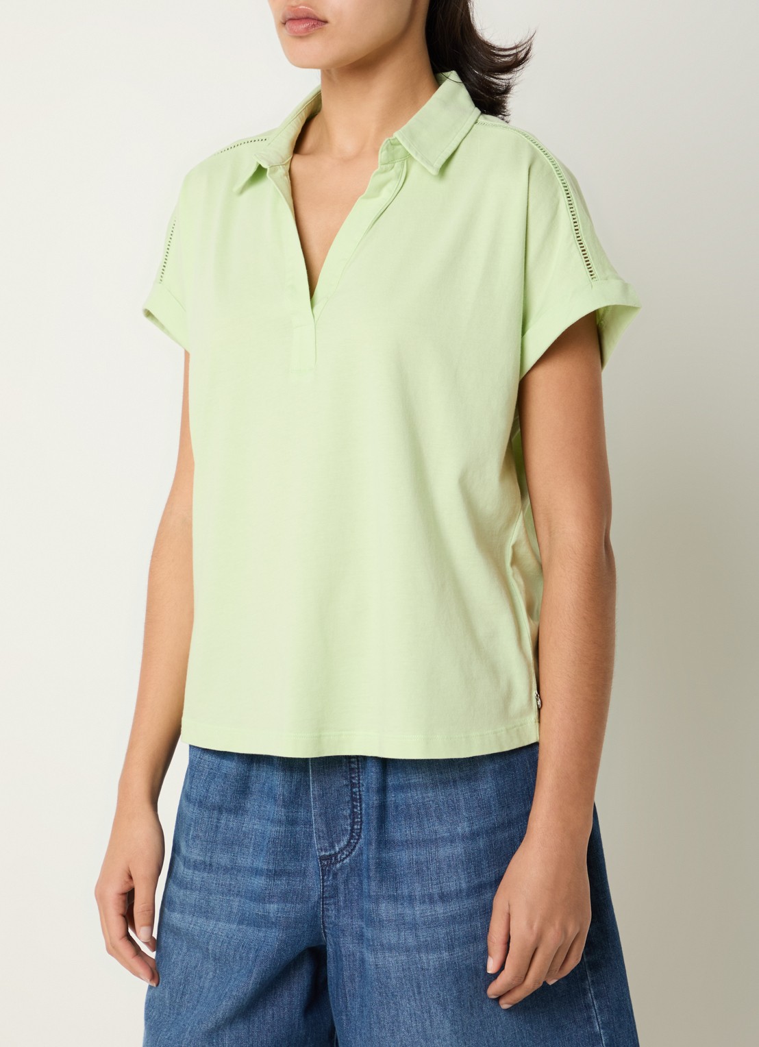 River Woods Tuniek met broderie - detail 4 lichtgroen