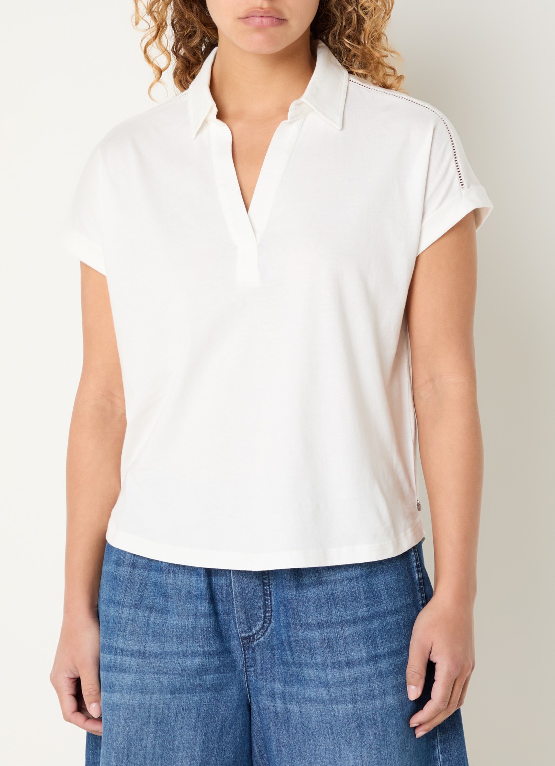 River Woods Tuniek met broderie - detail 2 wit