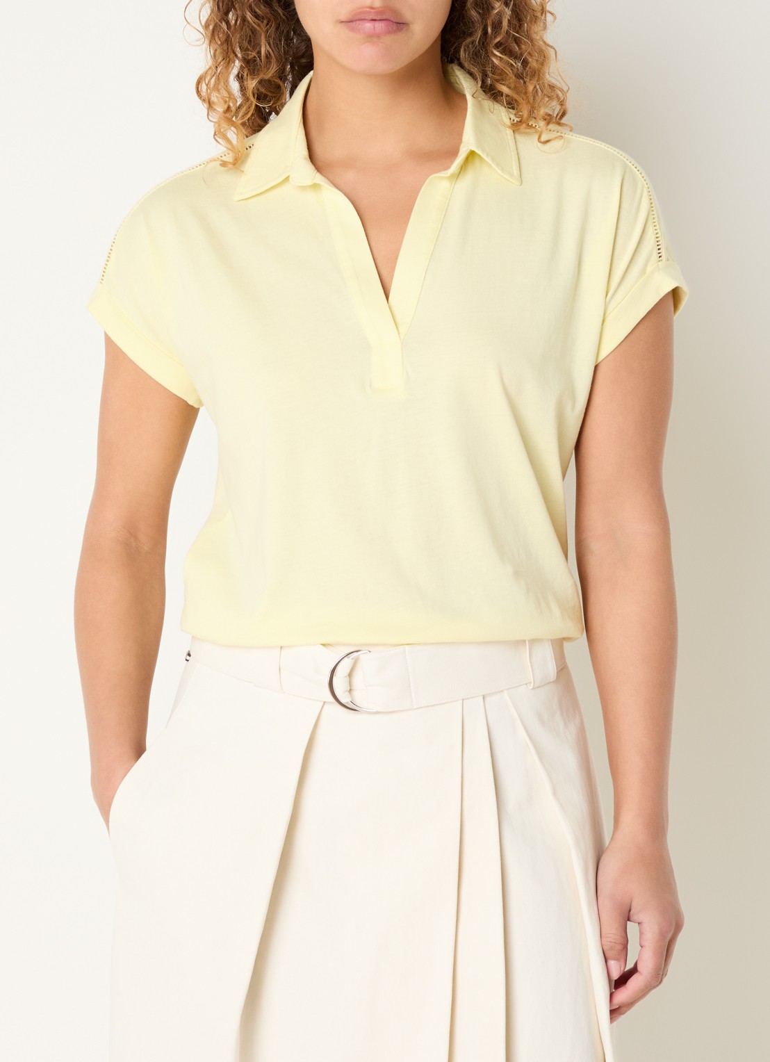 River Woods Tuniek met broderie - detail 4 geelgoud