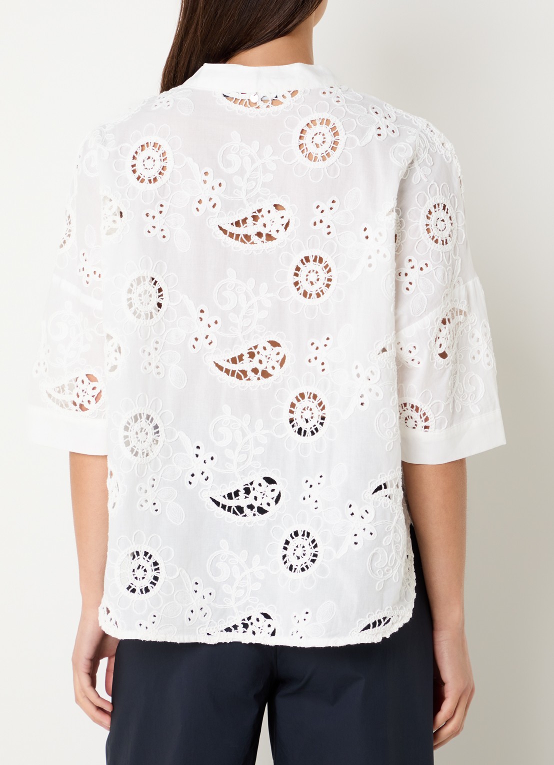 River Woods Tuniek met broderie - achterkant 2 wit