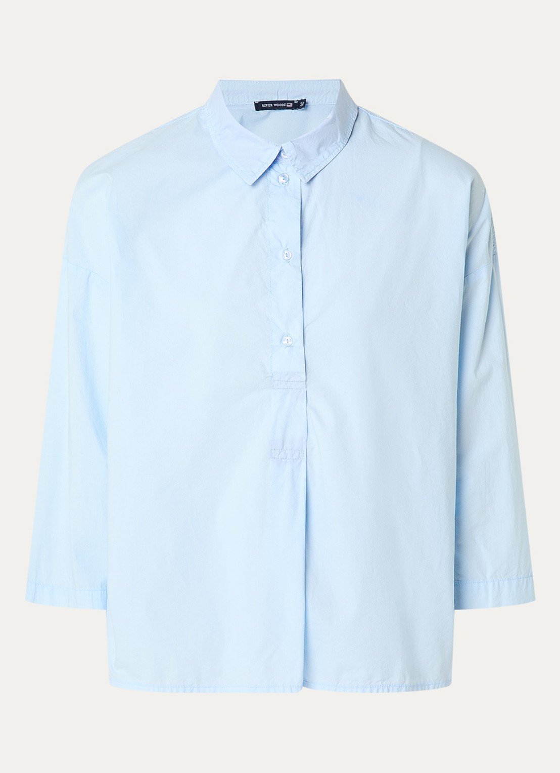 River Woods Tuniek met plooidetail - voorkant 3 lichtblauw