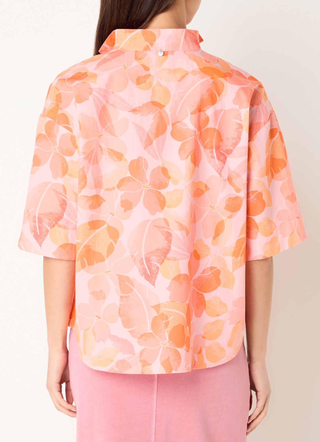 River Woods Tuniek met V-hals en bloemenprint - achterkant 4 lichtroze