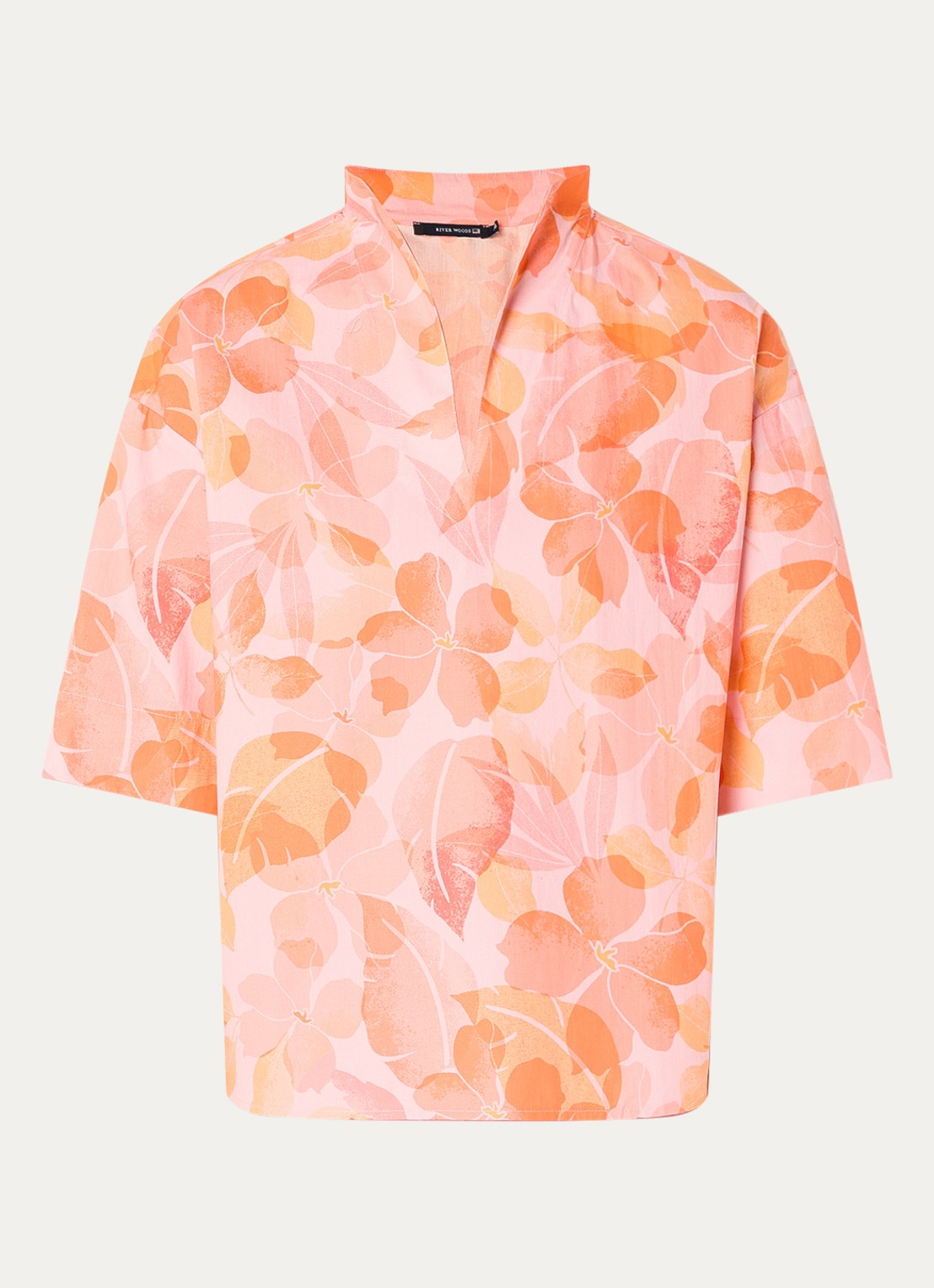 River Woods Tuniek met V-hals en bloemenprint - voorkant 2 lichtroze
