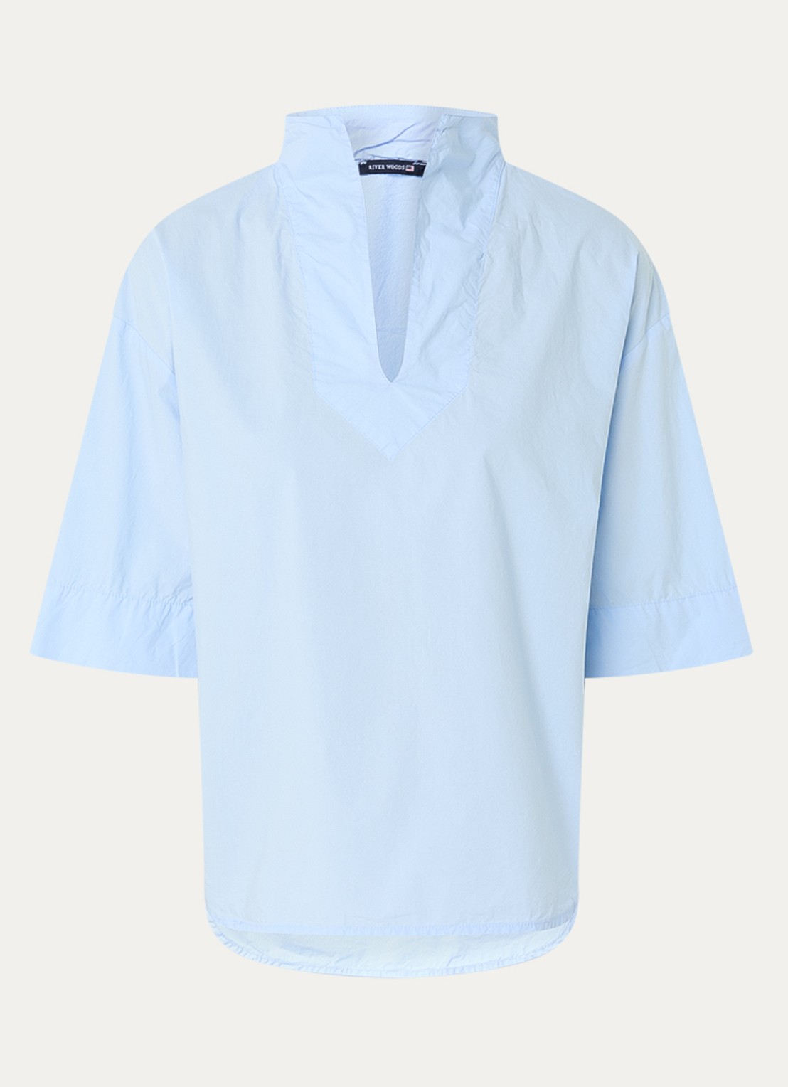 River Woods Tuniek met V-hals en opstaande kraag - voorkant 3 blauw