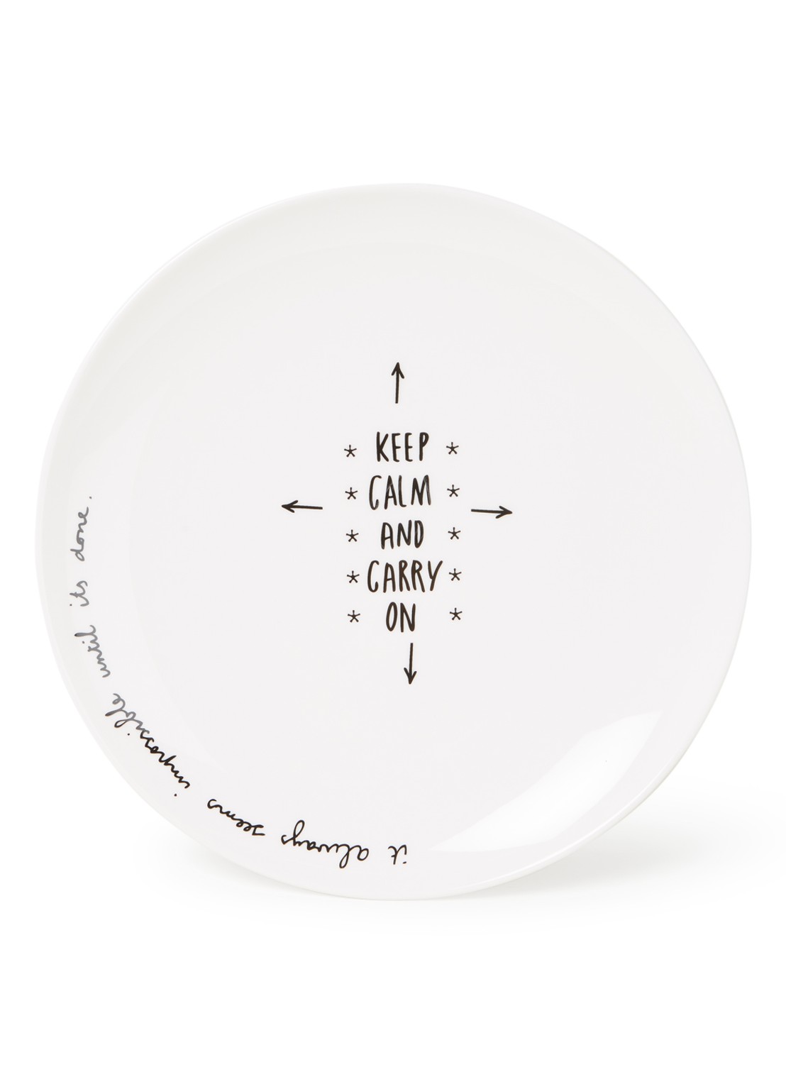 Rivièra Maison Happy dinerbord 25,5 cm - voorkant 2 wit