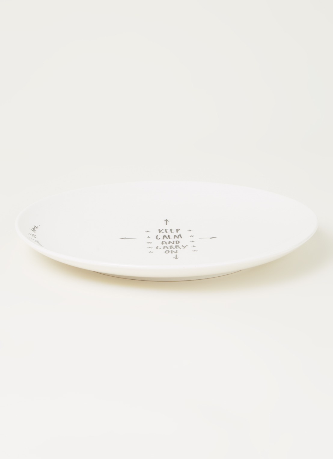 Rivièra Maison Happy dinerbord 25,5 cm - voorkant 3 wit