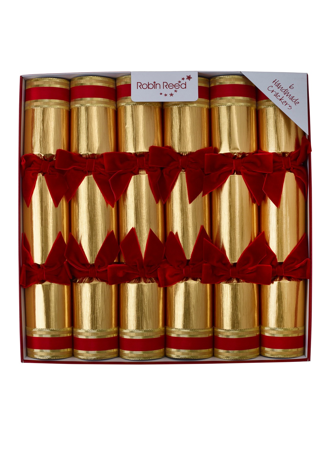 Robin Reed Belgravia kerstcracker set van 6 - voorkant goud