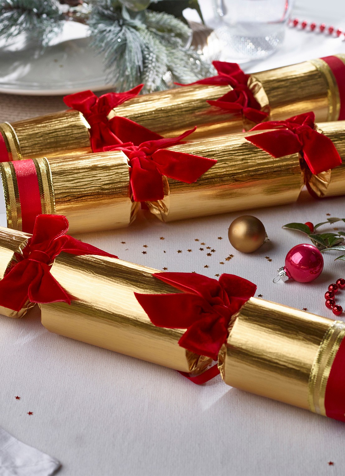 Robin Reed Belgravia kerstcracker set van 6 - voorkant 2 goud