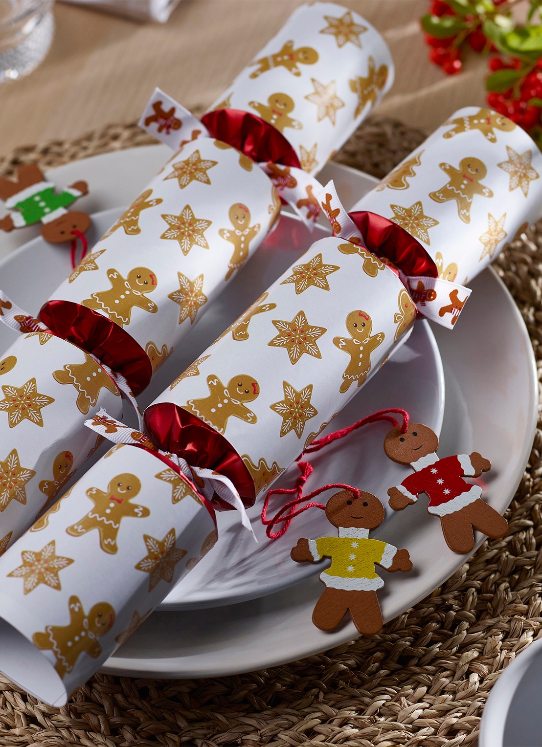 Robin Reed Gingerbread Charm kerstcracker set van 6 - voorkant 2 wit
