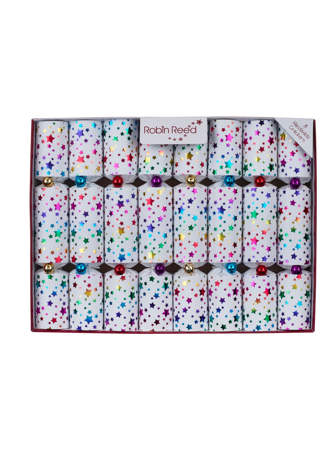 Robin Reed Magic kerstcracker set van 8 - voorkant wit