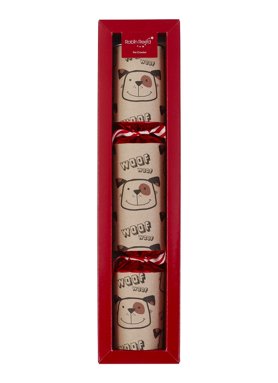 Robin Reed Pet Dog kerstcracker - voorkant rood